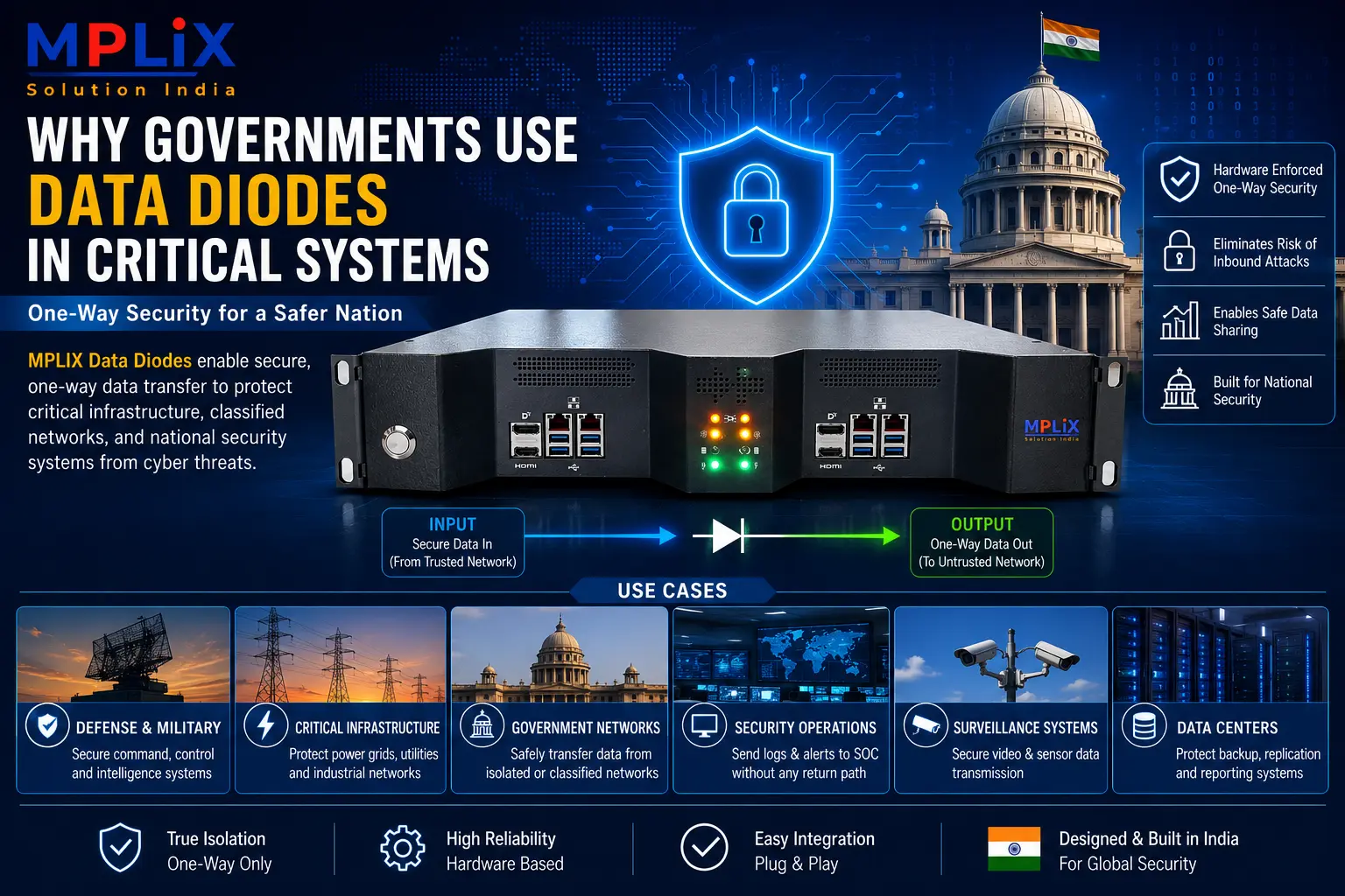 Government Critical Infrastructure Protected by Data Diodes